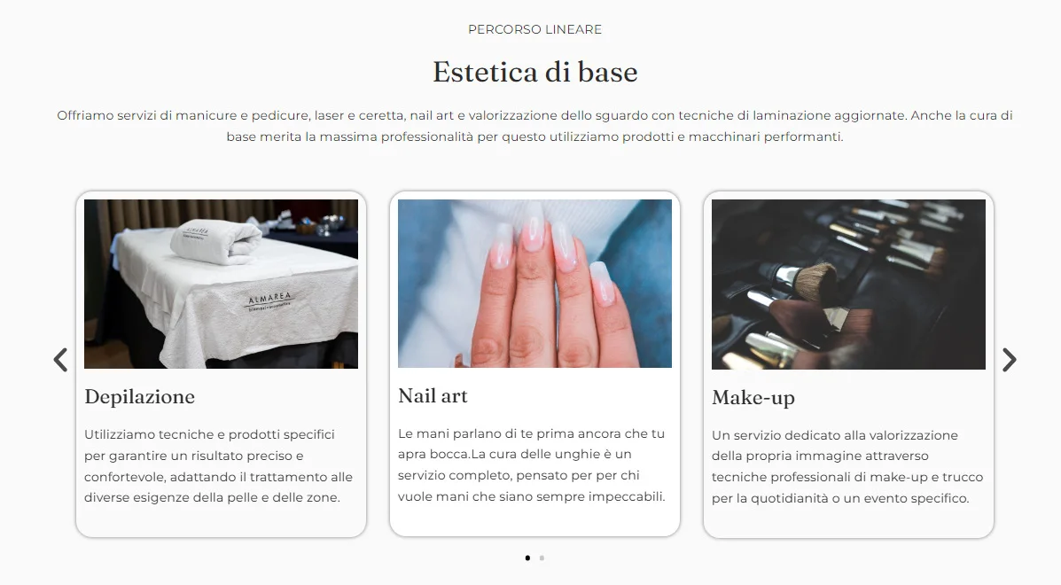I percorsi di estetica di base