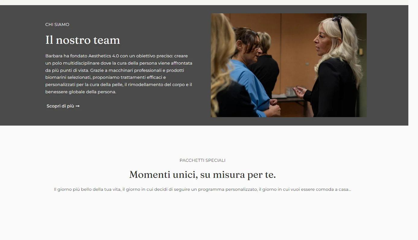 Il team e i momenti unici