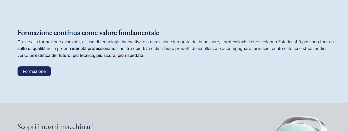 La sezione Formazione di Estetica 4.0