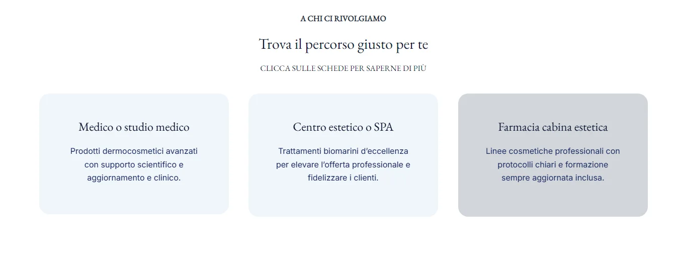 Percorsi per farmacia, centro estetico e studio medico
