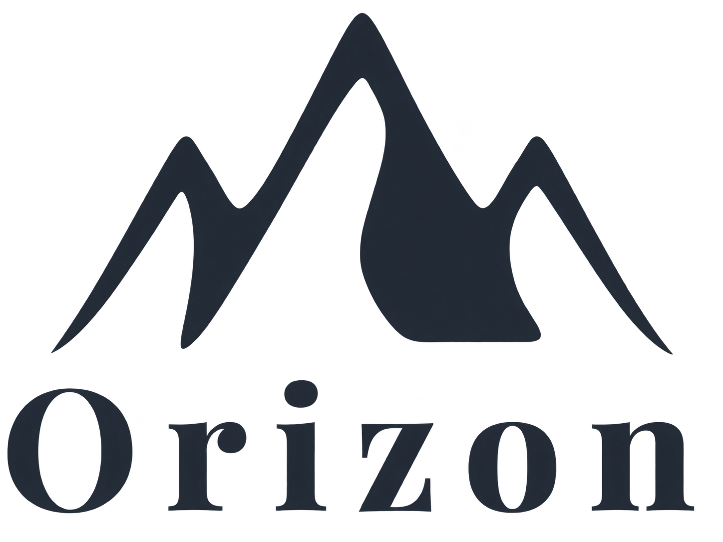Logo Orizon: tre montagne stilizzate sopra il nome