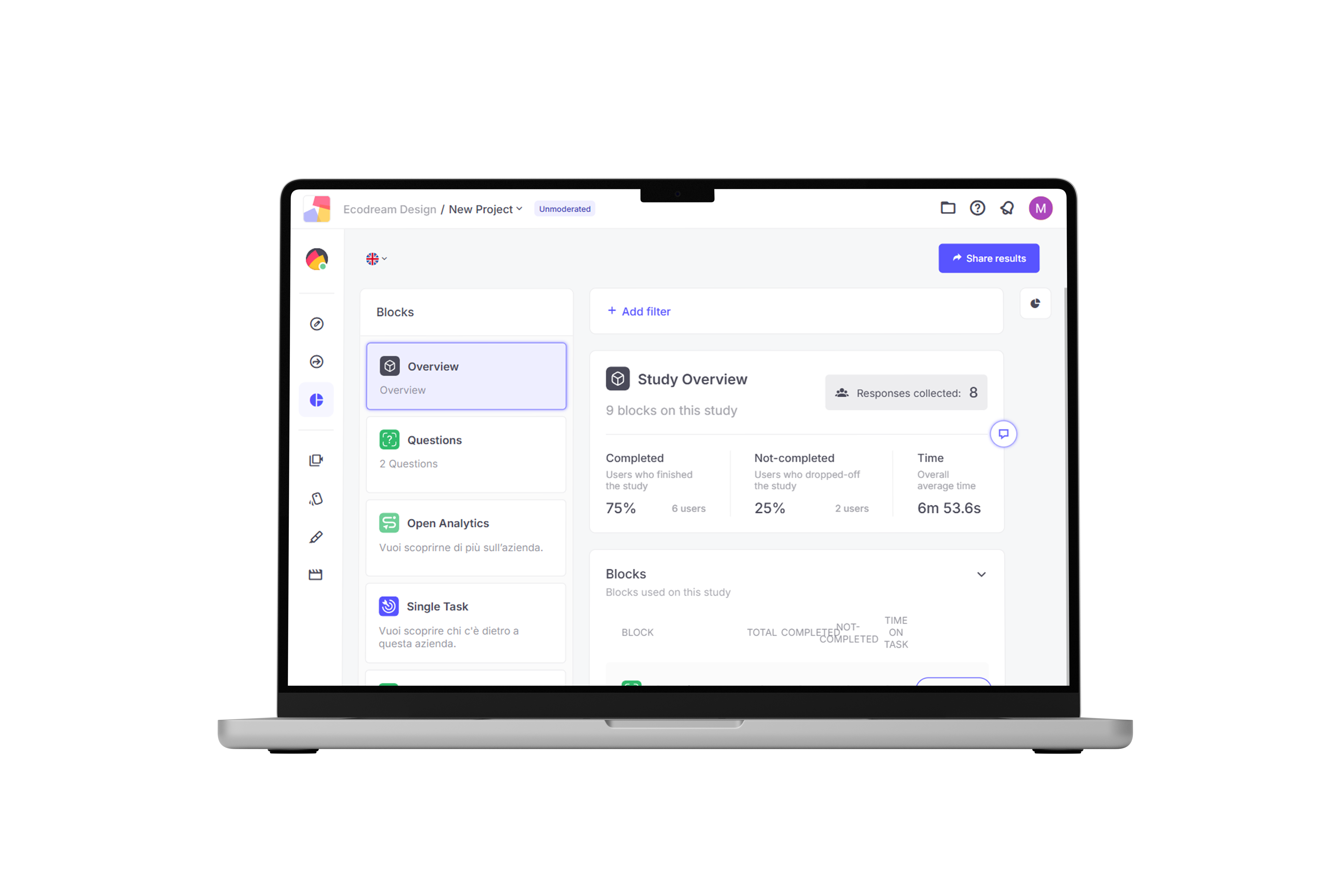 Mockup progetto User test